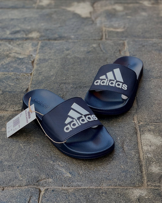Adidas Cloudfoam Slides (Navy White)