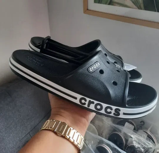 Crocs Bayaband Slides (Black-White)