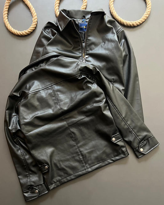 Polo Ralph Lauren Men's Leather Jacket || Vintage Black