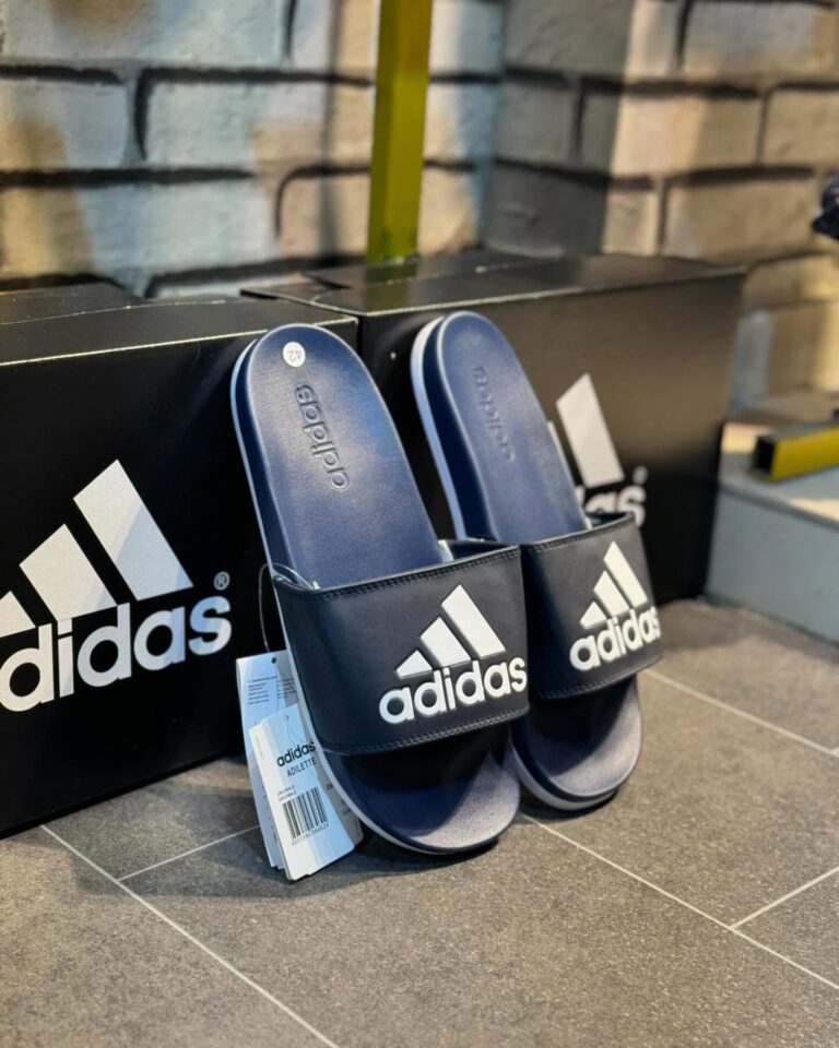 Adidas Cloudfoam Slides (Navy White)