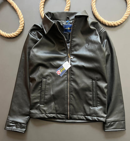 Polo Ralph Lauren Men's Leather Jacket || Vintage Black